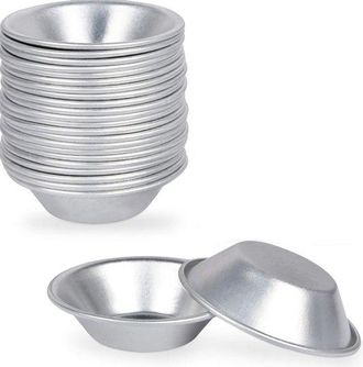 OEM Moldes Para Tartaletas De Huevo, 25 Piezas, Molde Para Mini Quiche, Molde Para Hornear, Plateado, Antiadherente Y Reutilizable