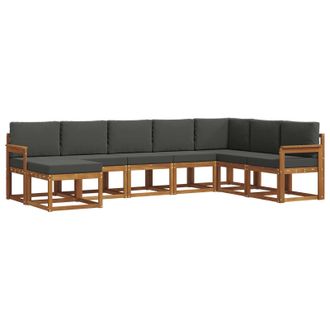 vidaXL Conjunto De Sof&aacute;s De Exterior 8 Pcs Natural Y Antracita Vidaxl