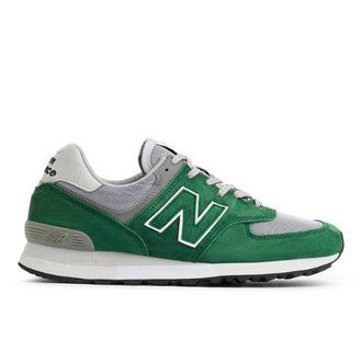 New Balance Unisex MADE in UK 576 en Verde/Gris, Gamuza/Malla, Talla 44