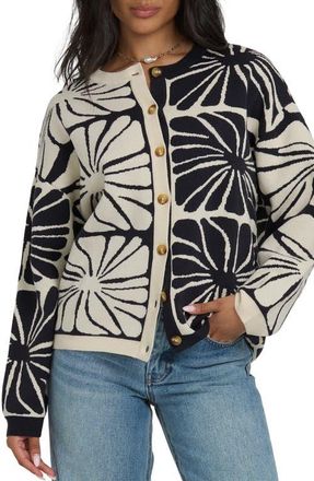 Billabong Overheated Colorblock Cotton Blend Cardigan in Black Sands at Nordstrom, Size Medium