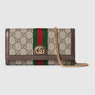 Gucci Ophidia Wallet On Chain, Beige, GG Canvas