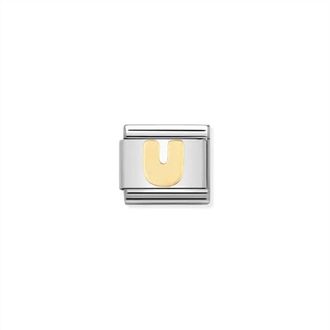 Nomination Composable Classic Letter Links In U Gold