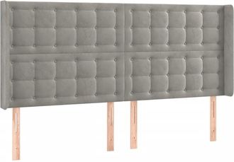 vidaXL Cabecero Con Led De Terciopelo Gris Claro 203x16x118/128 Cm Vidaxl