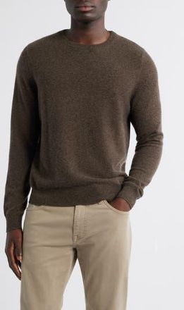 Nordstrom Cashmere Crewneck Sweater in Brown Desert Heather at Nordstrom Rack, Size Medium