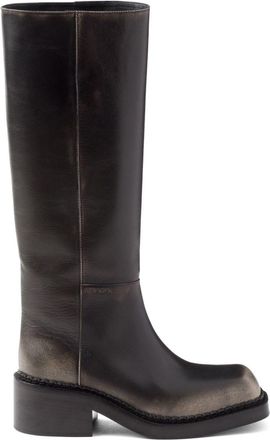 Prada aged effect 55mm leather boots - women - Leather - 36.5 - Black