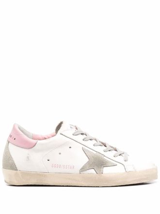 Golden Goose Super Star Leather Upper And Heel Suede Star And Spur Cream Sole