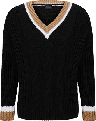 HUGO BOSS Mens Gallante Sweater in Black Cotton - Size Small