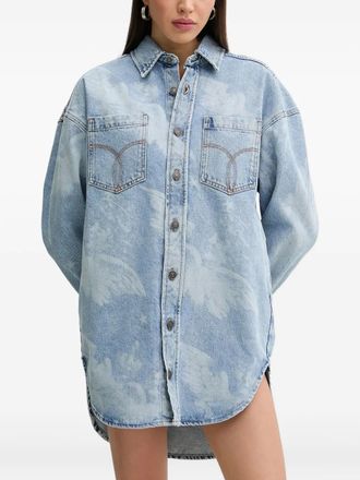 Fiorucci Denim blousejurk met engelenprint - Blauw