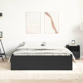 Berkfield Home Modern Bed Frame Black 140x200 cm