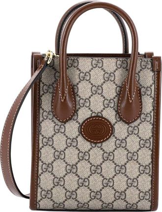 Gucci Interlocking G Patch Tote Gg Coated Canvas Mini (Authentic Pre-Loved)
