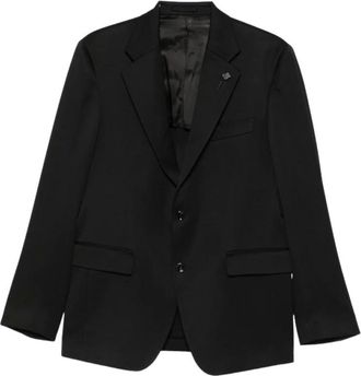 Lardini Colbert met knoopsluiting - Heren - Pakken - Zwart - Maat: S Wol