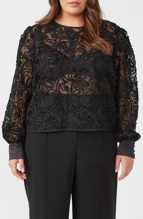 Estelle Dawn Mesh Top in Black at Nordstrom Rack, Size 22W