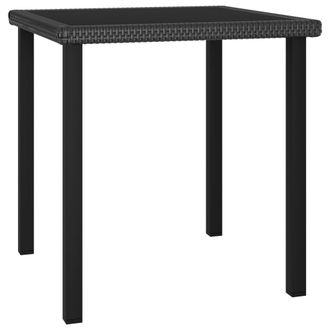 vidaXL Mesa De Comedor Para Jard&iacute;n Rat&aacute;n Sint&eacute;tico Negro 70x70x73 Cm Vidaxl