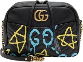 Gucci Pre-owned Cross Body Bags, female, Black, Size: ONE SIZE Pre-owned Leather Cross Body Bag