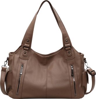 Generic ETOYA Autumn Winter Tote Bag Large Capacity Elegant Handbag Top-Handle Bag for Women Ladies Work Travel Commuting, Brown