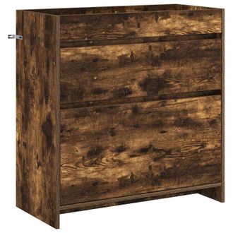 vidaXL Gabinete De Ba&ntilde;o Debajo Del Lavabo Roble Ahumado Vidaxl