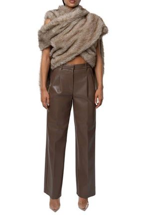 JLUXLABEL Winter Bliss Faux Fur Wrap in Ivory/brown at Nordstrom