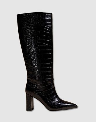 Mi-Mai Wassily Croc-style Long Boot in Black at Nordstrom, Size 4