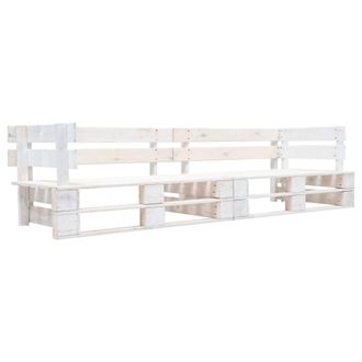 vidaXL Vidaxl - Sof&aacute; De Jard&iacute;n De Palets De 2 Plazas Madera Blanco