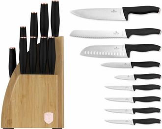 OEM Juego De Cuchillos Berlinger Haus Bh-2760 Black Rose En Bloque De Bamb&uacute;