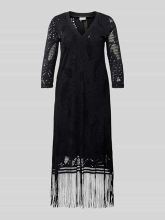 Sportalm Midikleid mit Fransen in Black, Gr&ouml;&szlig;e 34