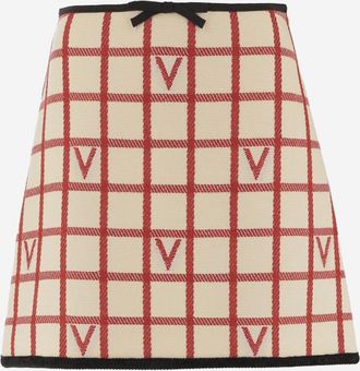 Valentino Garavani Beige Logo Skirt