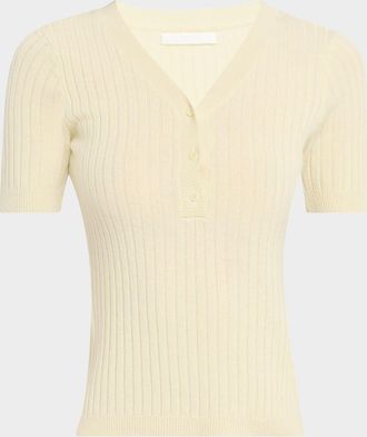 Sablyn Kennedy Ribbed Cashmere Henley