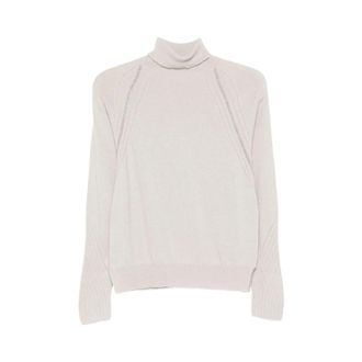 D.exterior Beige Roll-neck Trui met Versiering - Dames - Coltruien - Beige - S - Wol - Truien & Vesten
