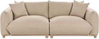 Beliani Sofa 3 Seater LUVOS Fabric Light Beige