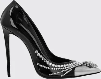 Philipp Plein D&eacute;collet&eacute; in pelle con cristalli all-over e tacco alto