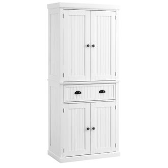 HOMCOM Freestanding Kitchen Storage Cabinet Drawers Cupboards Shelves White | TJ Hughes