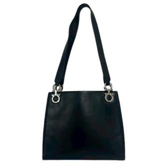 Ferragamo Pre-owned Leren Tote Bag - Dames - Pre-owned - Zwart - Maat: ONE Size Leer
