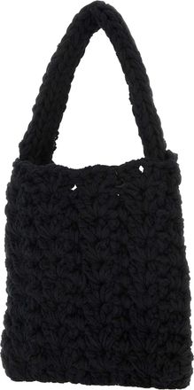 Marco Rambaldi Womens Black Cotton Blend Handbag Exterior: Nylon Linen Borse A Mano Bag