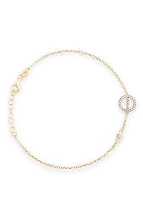 Meshmerise Diamond Initial Bezel Bracelet in Yellow-O at Nordstrom Rack