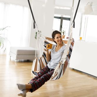 OEM Juego De Silla Colgante Incluye Una Almohada, Correas Y Ganchos Resistentes Para Colgar F&aacute;cilmente Hecho De Algod&oacute;n Suave Con Bolsillos Laterales C&oacute;mo