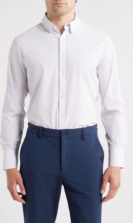 Mizzen+Main Leeward Trim Fit Micropattern Button-Up Shirt in White Dual Dots at Nordstrom, Size Xx-Large