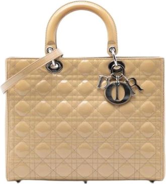 Dior Pre-owned Handbags, female, Beige, Size: ONE SIZE Pre-owned The Lady Handbag