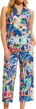 FDJ Floral Mid Rise Wide Leg Pant In Pop Camo