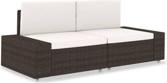 vidaXL Vidaxl - Sof&aacute; Seccional De 2 Plazas De Rat&aacute;n Sint&eacute;tico Marr&oacute;n