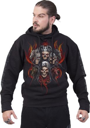 Spiral Spiraal Unisex Volwassen Openbaring Rug- & Mouwprint Hoodie (Zwart)
