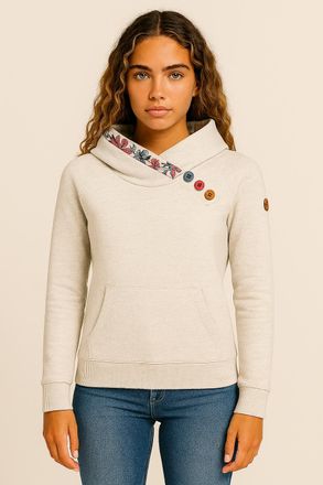 Ragwear Sweatshirt »ANGELLIKA FLOWERS O« mit asymmetrischem Schalkragen