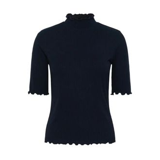 Cream Turtleneck T-shirt - Dames - Tops - Zwart - Maat: XL Viscose