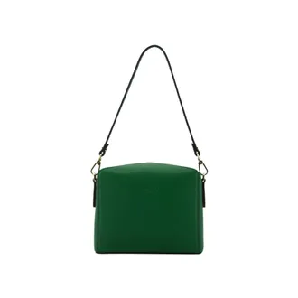 Pourchet Tassen, Dames, Groen, ONE Size, Leer, Cassetta Crossbody Bag