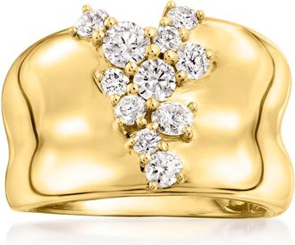 Ross-Simons Scattered-Diamond Ring in 14kt Yellow Gold