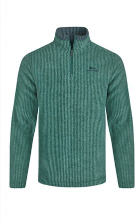 Weird Fish Heren Newark Grid Eco Friendly Quarter Zip Fleece Top (Bladgroen)