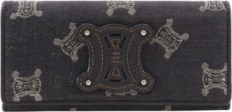 Celine Navy Denim Long Wallet (Bi-Fold) (Pre-Owned)