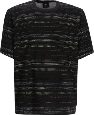 Paul Smith stripe-detail t-shirt - men - pure cotton - S - Black