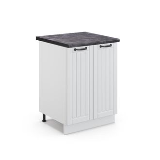 Vicco Mueble Bajo De Cocina Fame-line, Blanco Casa De Campo, 60 Cm, Et Antracita Vicco