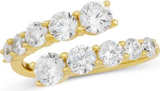Savvy Cie Jewels Graduated Cubic Zirconia Bypass Ring in Yellow Gold at Nordstrom Rack, Size 10