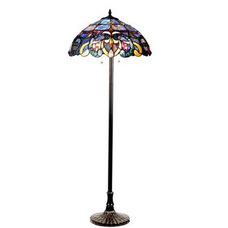 Chloe Lighting NORA Tiffany Style Victorian 2 Light Floor Lamp 18 Shade